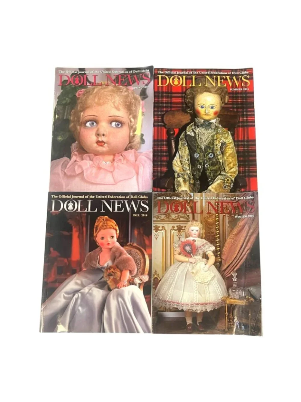 Doll News Magazine 2016 Full Year Lot 4 Issues Spring Summer Fall Winter UFDC